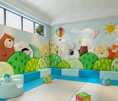 幼儿园教室软包墙防撞墙贴-幼儿园软包墙儿童软包_品源幼儿园家具工厂